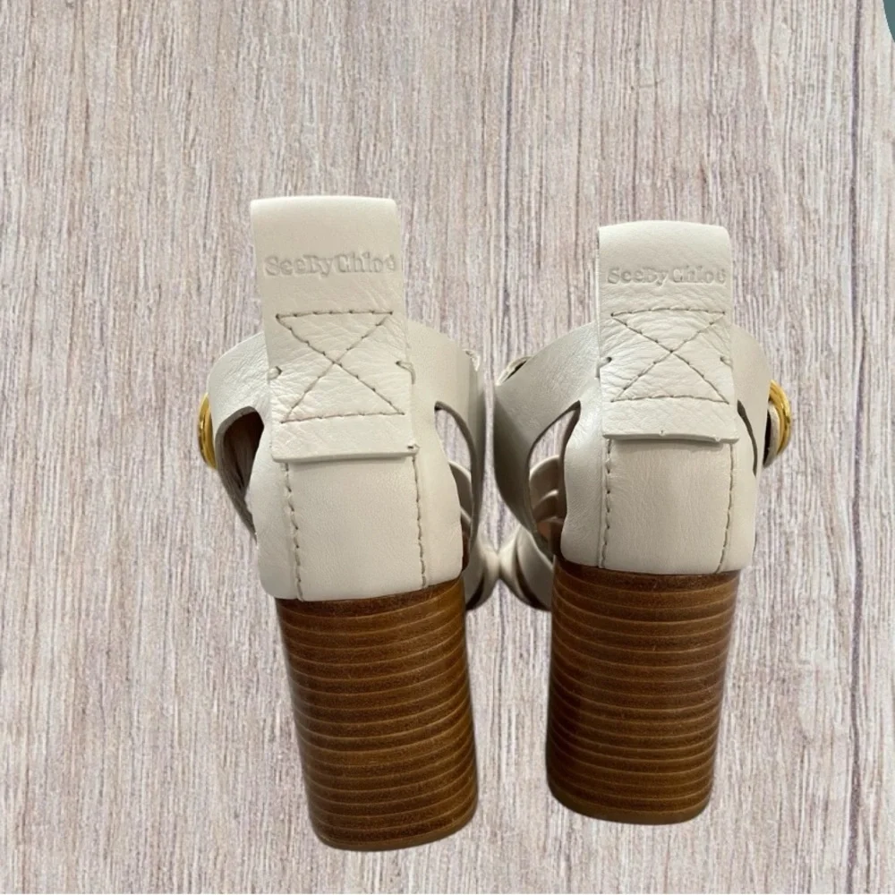 Women’s Natural Millye Block Heels Sandals by Sea By Chloe Size EU 38 / US 7.5. - Picture 5 of 11